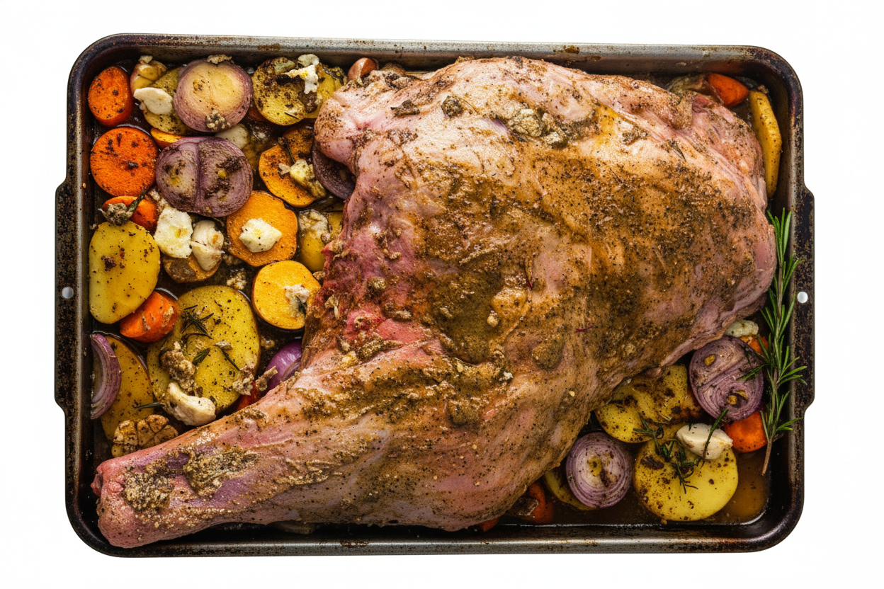 Whole Marinated Veal Shoulder With Vegatables