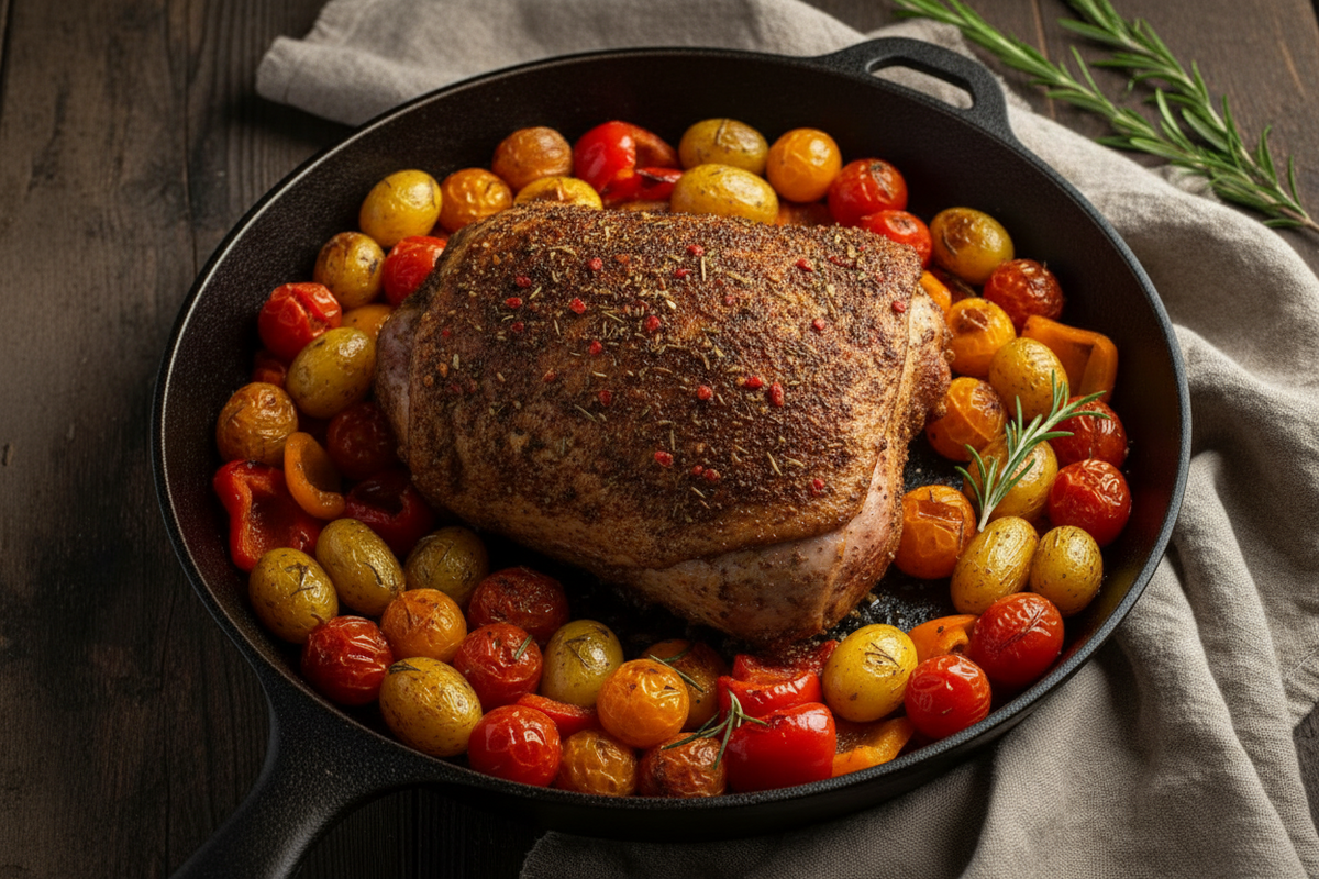 Marinated Whole Turkey Thigh With Vegatable